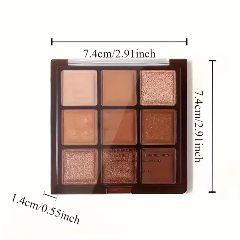 Neutral Brown 9-Color Eyeshadow Palette – Matte & Shimmer
